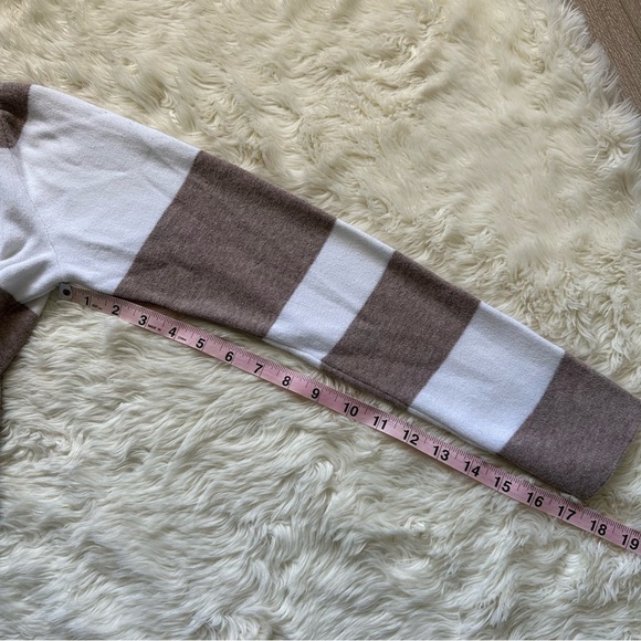 525 America Cardigan Sweater Waterfall Draped Open Front Long Sleeve Stripes S - Picture 11 of 11